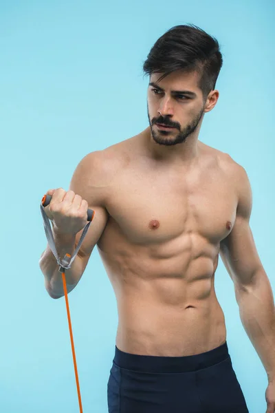 Schöner Athletischer Mann Fitness Modell Stockfoto