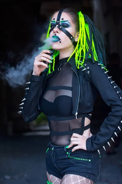 Woman cyberpunk. Neon. Future. Gaming.