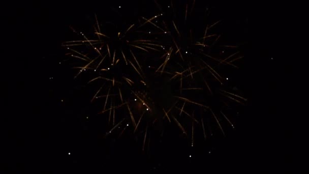 Goldenes Stroboskop-Feuerwerk schimmert in Zeitlupe — Stockvideo