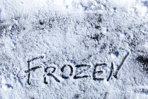 Mot gelé sur fond de glace vraiment — Photo