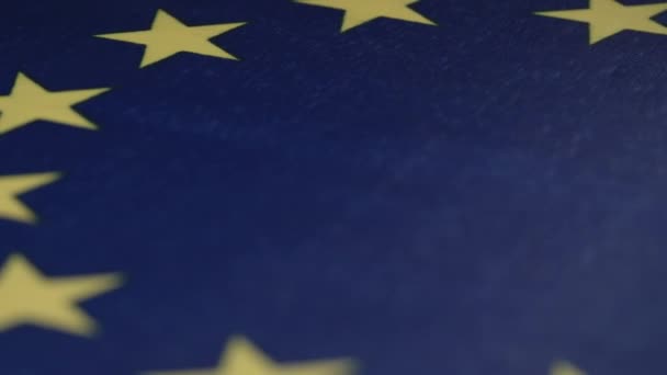 European alliance flag with yellow icons in stars patterns — Stockvideo