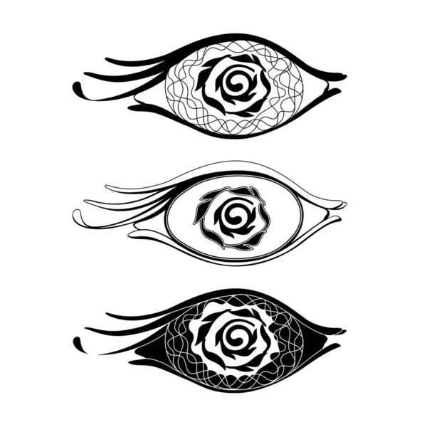 Set of separate eye contour, parts of the eyeball of the human b — Stock Vector