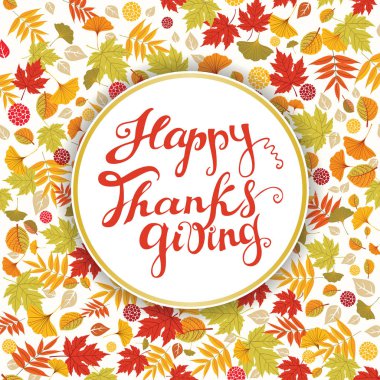 Mutlu Şükran günü kartı