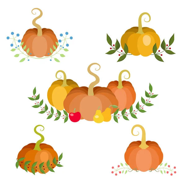 Herfst grens met pompoenen — Stockvector