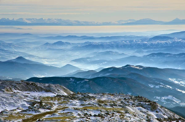 Kış dağ manzara, Dağı Milli Parkı Kopaonik, Sırbistan