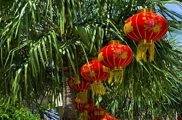 Bangkok, Tayland, 04.11.2012: Çince fener Çin yeni yılı 2017