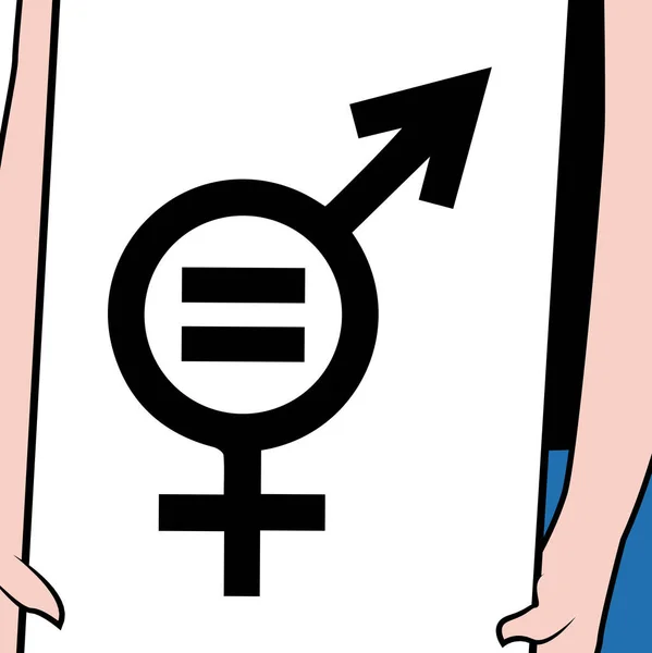 T-shirt met gender equality logo op witte achtergrond — Stockvector