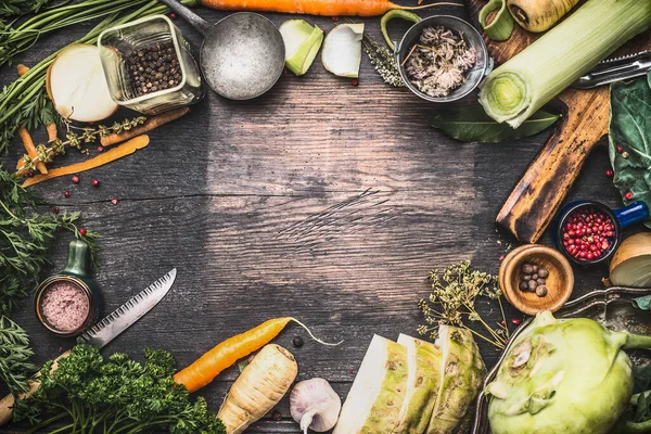 Ingredientes Saludables Cocina Vegetariana Para Sopa Estofado Verduras Orgánicas Crudas — Foto de Stock