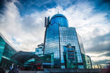 SAMARA, RUSSIA - 18 Kasım 2017 'de Samara' daki tren istasyonu.