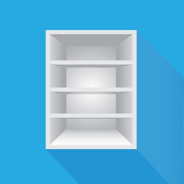 Tasarım, vektör çizim için boş kitap rafı