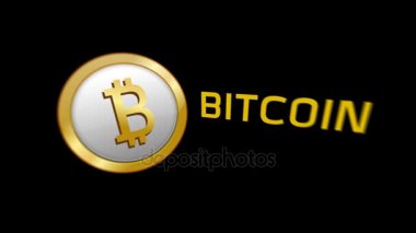 Bitcoin Cryptocurrency siyah arka plan üzerinde başlık animasyon