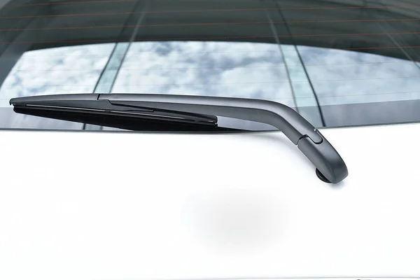 Rear windshield wiper blade on glass — Stock Photo, Image