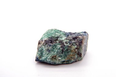Ruby corindone in green Fuchsite Monolith Specimen mineral stone on white background clipart