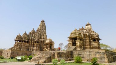 Ünlü Hintli Madhya Pradesh turist Simgesel Yapı - Kandariya Mahadev Tapınağı, Khajuraho, Hindistan. UNESCO Dünya Miras Listesi