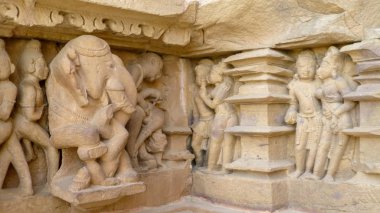 Ünlü Hintli Madhya Pradesh turist Simgesel Yapı - Kandariya Mahadev Tapınağı, Khajuraho, Hindistan. UNESCO Dünya Miras Listesi
