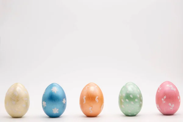 Huevos Pascua Color Cesta Aislada — Foto de Stock
