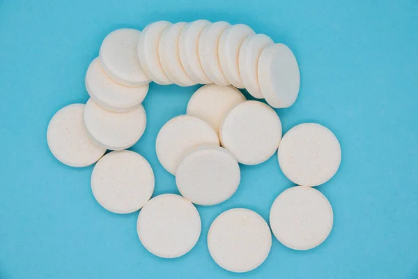 Vitamin Tabletta Közelkép Vitamin Ásványianyag Kiegészítés Egészség Vírusok Ellen — Stock Fotó