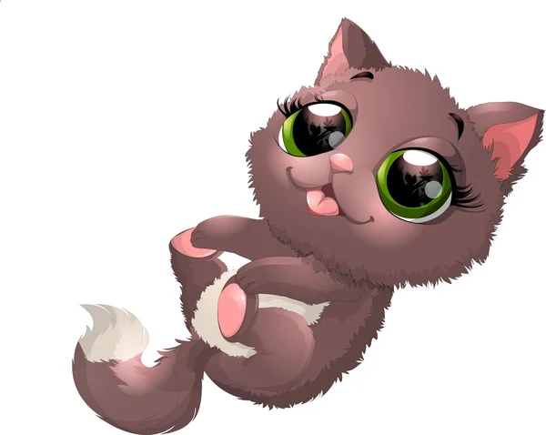 Mooie grijze kitten — Stockvector