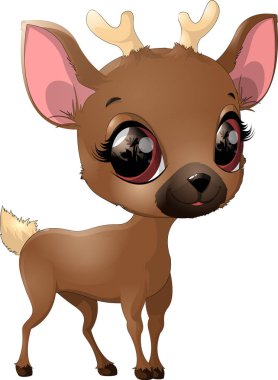 beyaz zemin üzerine geyik