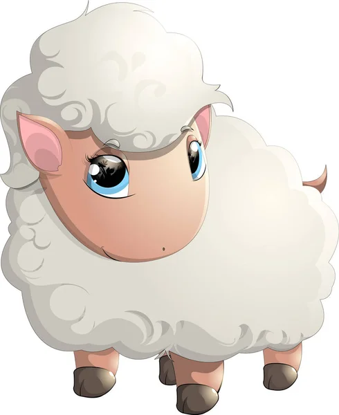 Beautiful cheerful sheep — Stock Vector