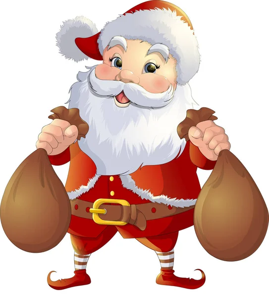 Santa Claus sobre un fondo blanco — Vector de stock