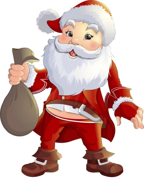 Santa Claus sobre un fondo blanco — Vector de stock