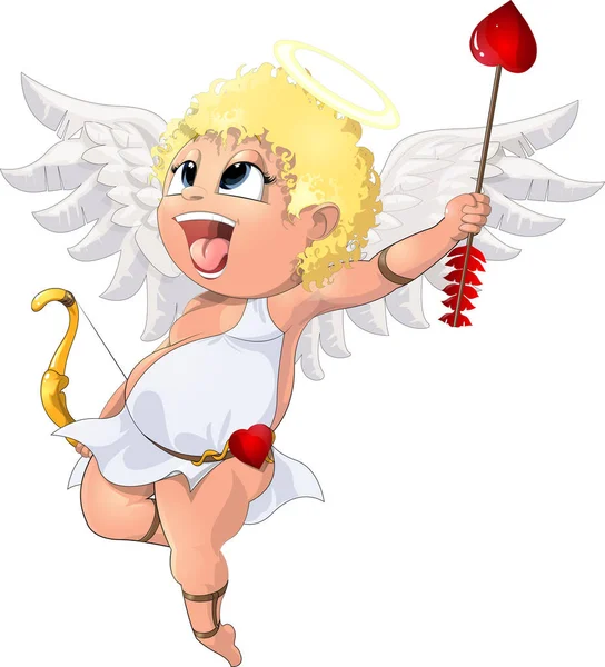 Hermoso Cupido a la fiesta — Vector de stock