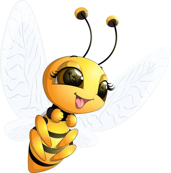 Hermosa abeja linda — Vector de stock