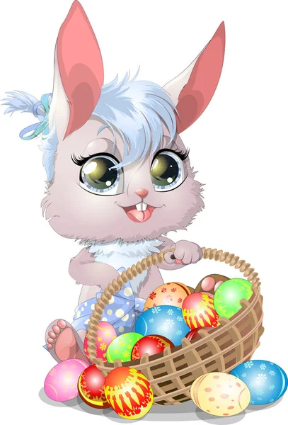 Hermoso conejo de Pascua — Vector de stock