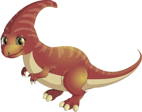 Красивый картонный динозавр — стоковый вектор