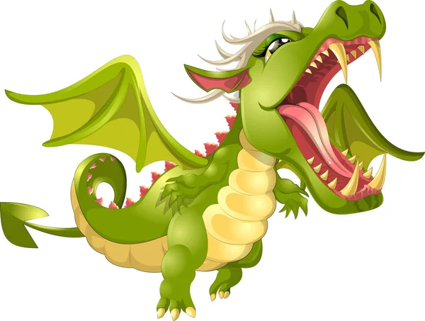 Angry dragon cartoon — Stock Vector