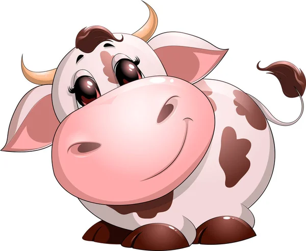 Roztomilý baby cow cartoon — Stockový vektor