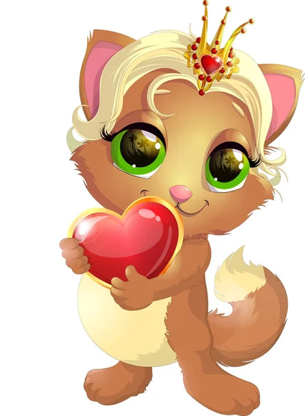 Kitty princesse avec des décorations — Image vectorielle