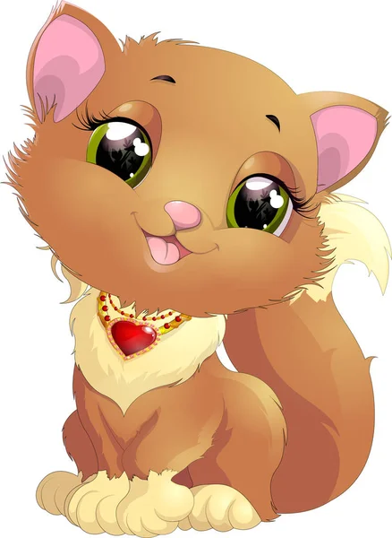 Kitty princesa con decoraciones — Vector de stock