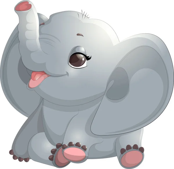 Piękne, słodkie słoń — Wektor stockowy