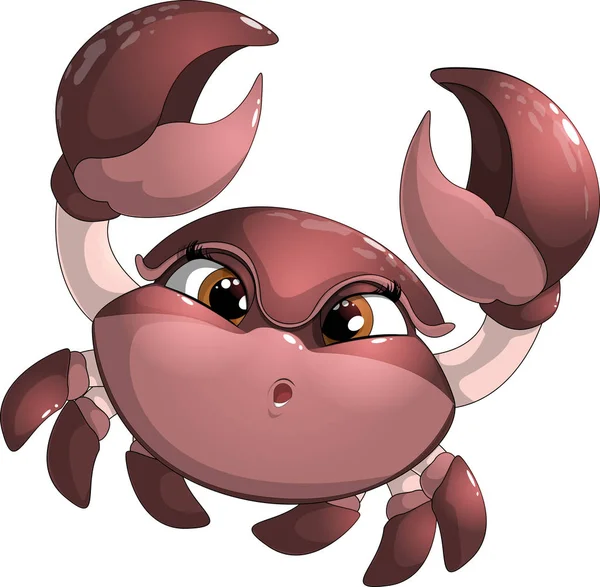 Crabe isolé sur fond blanc — Image vectorielle