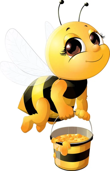 Beautiful cute bee — Stock Vector