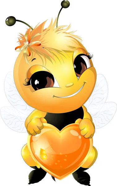 Beautiful cute bee — Stock Vector