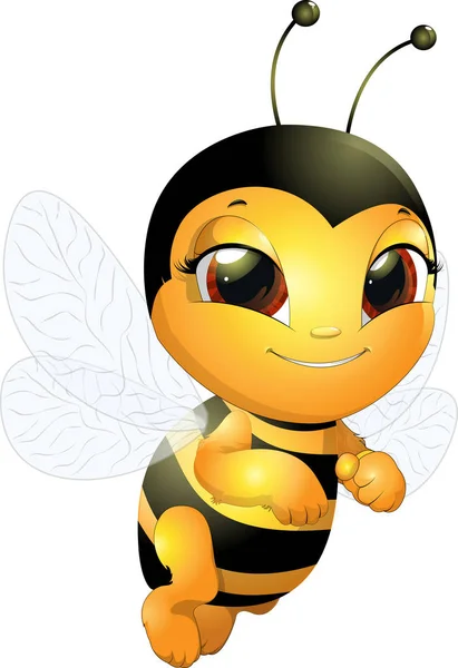 Hermosa abeja linda — Vector de stock