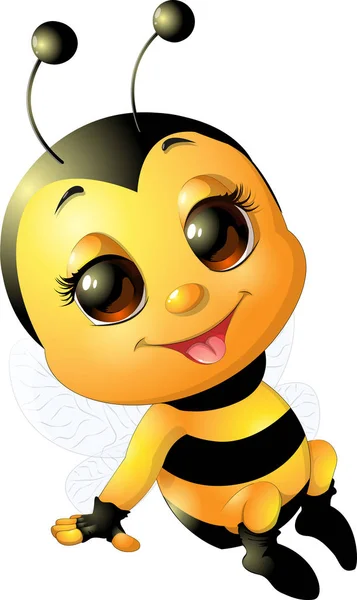 Bela abelha bonito — Vetor de Stock