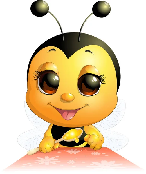 Beautiful cute bee — Stock Vector