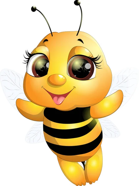 Szép aranyos méh — Stock Vector