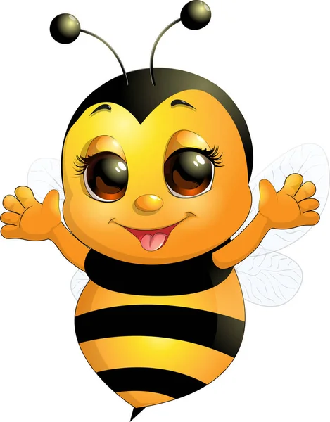 Hermosa abeja linda — Vector de stock