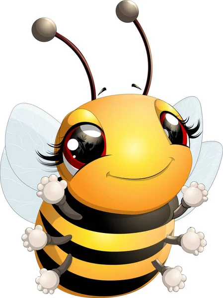 Beautiful cute bee — Stock Vector