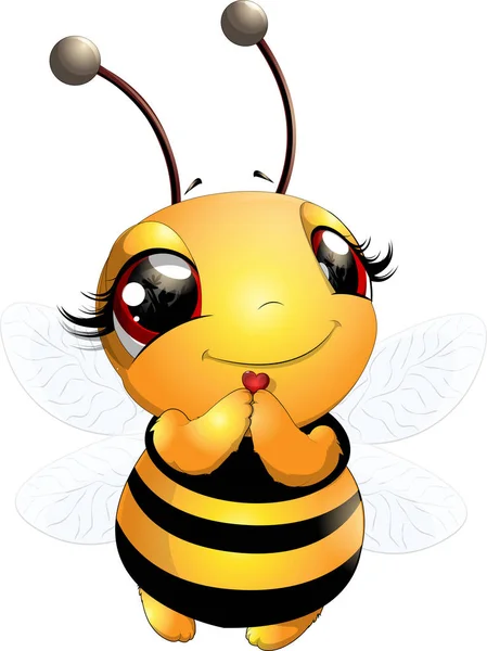 Mooie schattige bee — Stockvector