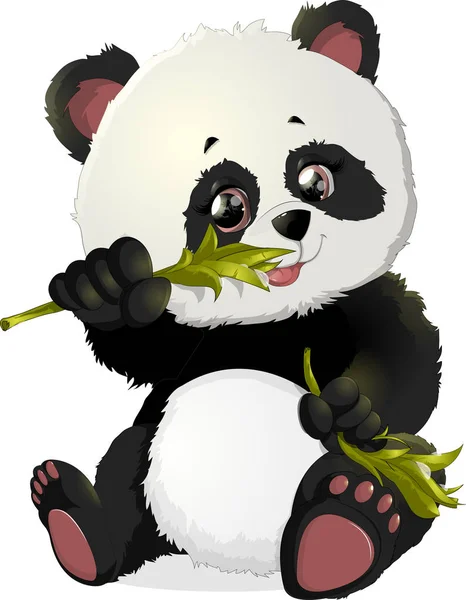 Bonito Panda urso ilustrações — Vetor de Stock