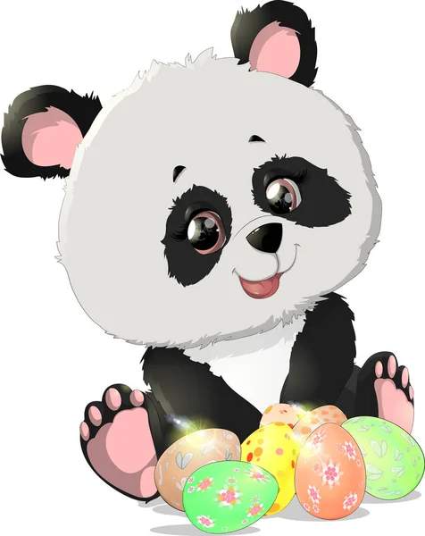 Bonito Panda urso ilustrações — Vetor de Stock