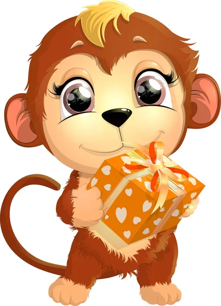 Beautiful cute monkey — Stock Vector