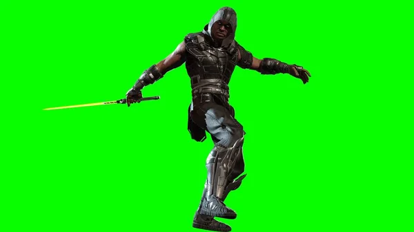 Ninja futurista en 3d render —  Fotos de Stock