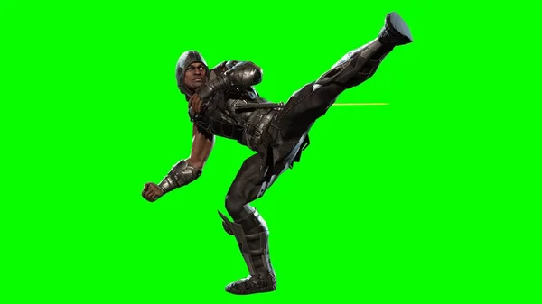 Futuristický ninja ve 3D vykreslování — Stock fotografie